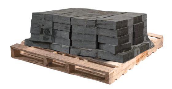 Chateau natural stone fire pit kit on a wooden pallet