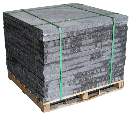 Chateau limestone natural stone pillar caps stacked on a wooden pallet for outdoor columns