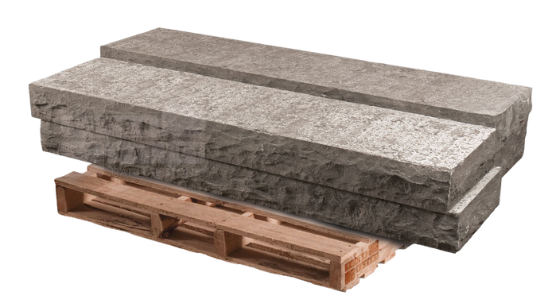 Chateau limestone natural stone steps stacked on a wooden pallet for outdoor landscaping