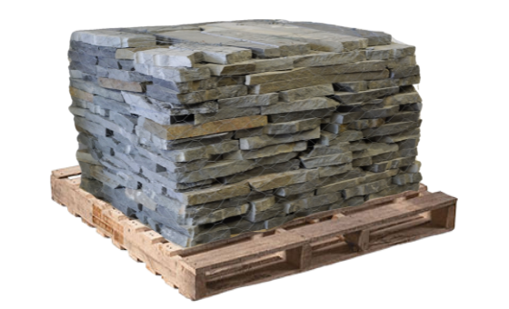Snapped colonial natural stone wallstone stacked on a wooden pallet